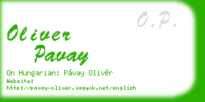oliver pavay business card