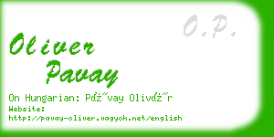 oliver pavay business card